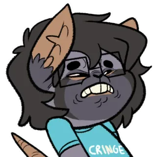 😬 CRINGE เสี่ยว, มีม, ตลก, การ์ตูน, สีหน้า, หน้า, หนู telegram sticker