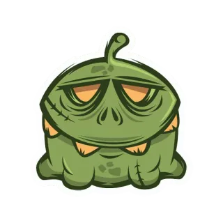 ☺️ mostro, cartoni animati, verde, zombie, halloween, creatura telegram sticker