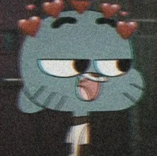 🧃 Gumball Watterson The Amazing World of Gumball gumball watterson, cartoon, cat, cute, tv show, animation, heart whatsapp sticker