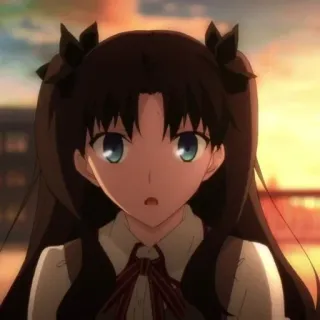 😧 Rin Tohsaka Fate/stay night Anime, Personaggio, Ragazza, Fate/stay night, Rin Tohsaka telegram sticker