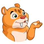 ๐ cartoon, animal, cat, mammal, smile, gesture, cute telegram sticker