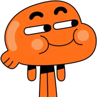 😏 Darwin Watterson The Amazing World of Gumball dibujos animados, naranja, pez, sonriendo whatsapp sticker