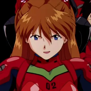 😏 Asuka Langley Sohryu Neon Genesis Evangelion anime, character, science fiction, mecha, robot, ginger, orange hair, evangelion telegram sticker