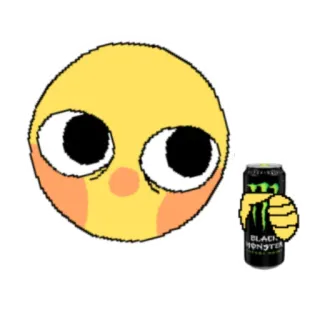 😕 emoji, monster energy, getränk, schwarz, dose telegram sticker