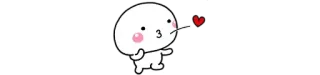 ♥ cute, love, kiss, heart, cartoon whatsapp sticker