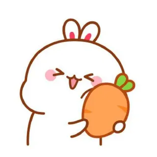 🍼 conejo, zanahoria, kawaii, lindo, conejito telegram sticker
