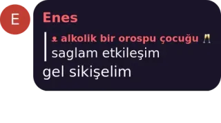 👂 alkolik bir orospu çocuğu
saglam etkileşim
gel sikişelim whatsapp sticker