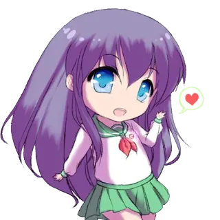 😘 Anime, Chibi, Lindo, Chica, Uniforme escolar, Kawaii whatsapp sticker