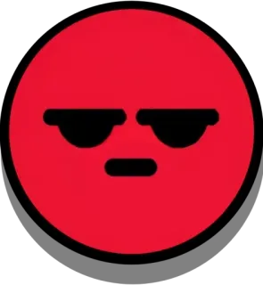 😑 emoji, red, cool, sunglasses telegram sticker