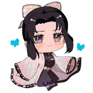 🧚‍♀ Shinobu Kocho Demon Slayer anime, demon slayer, shinobu kocho, chibi, butterfly, manga telegram sticker