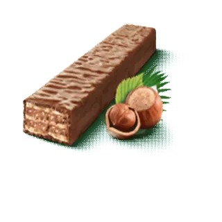 🍫 wafer, chocolate, avelã, doce, lanche, comida telegram sticker