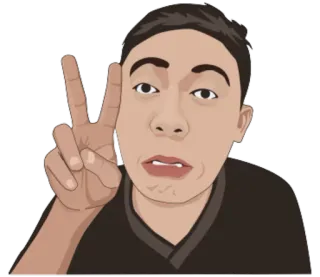 ✌ hòa bình, chiến thắng, người đàn ông, cử chỉ, chân dung, nhãn dán telegram sticker