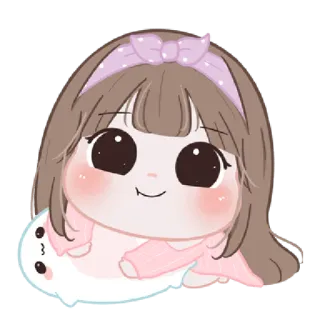 🐤 Мультфильм, Милый, Девочка, Каваий, Стикер telegram sticker