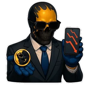 😏 หัวกะโหลก, ธุรกิจ, การเงิน, คริปโต, การลงทุน, ตลาดหมี, ตลาดหุ้นล่ม telegram sticker