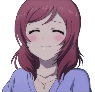 ☺️ Maki Nishikino Love Live! อนิเมะ, การ์ตูน, มังงะ, ภาพเหมือน, ยิ้ม, น่ารัก telegram sticker