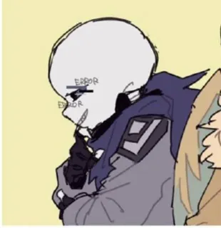 💙 Error Sans ERROR ERROR Skelett, Fehler, Fanart, Cartoon telegram sticker