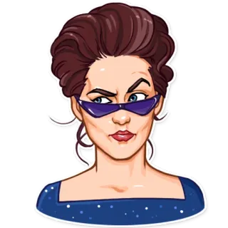 🤔 женщина, солнцезащитные очки, портрет, стикер, иллюстрация telegram sticker