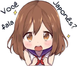 ✨ Você fala Japonês? Anime, Mädchen, Frage, Japanisch, Sticker, Süß, Figur telegram sticker