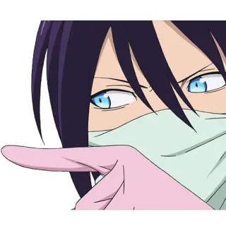 😐 Yato Noragami anime, manga, character, pointing, god telegram sticker