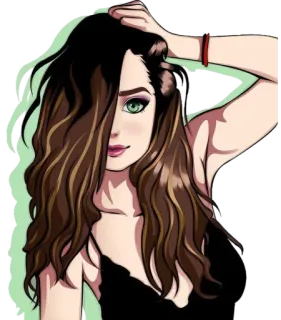💆‍♀ mujer, chica, retrato, belleza, pelo, maquillaje, estilo, moda telegram sticker