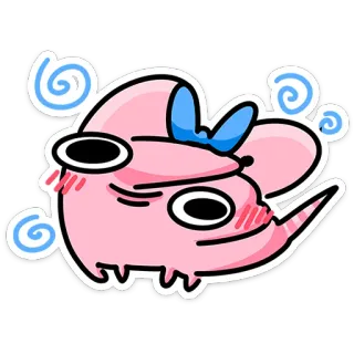 🐭 Cartone animato, Rosa, Carino, Personaggio, Animale, Adesivo telegram sticker