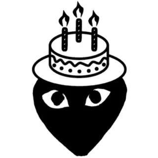 🎉 heart, birthday cake, eyes, logo, cdg, comme des garcons telegram sticker