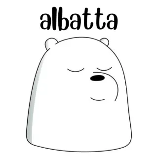 🐻‍❄️ albatta ours, animal, dessin animé, blanc, mignon, illustration whatsapp sticker