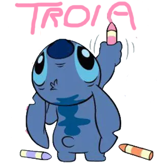 👠 Stitch TROLA stitch, disney, cartoon, crayon telegram sticker