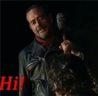 👋 Negan The Walking Dead Hi! неган, ходячие мертвецы, жестокость, люсиль whatsapp sticker