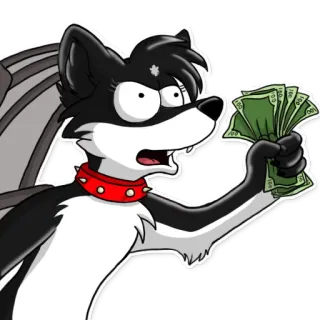 💰 antropomorfo, zorro, dinero, dibujos animados, efectivo telegram sticker