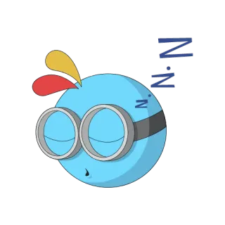 👷 Z-Z-Z Cartone animato, Assonnato, Dormire, Personaggio cartone animato, Blu telegram sticker