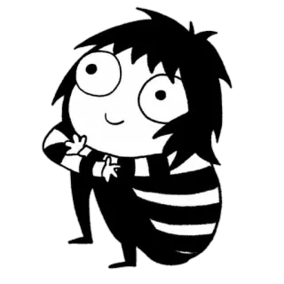😊 Emily the Strange Cartone animato, Personaggio, Gotico, Divertente, Carino telegram sticker