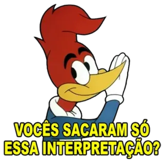 😲 Woody Woodpecker VOCÊS SACARAM SÓ ESSA INTERPRETAÇÃO? desenho animado, Woody Woodpecker, pica-pau, pica-pau, pássaro telegram sticker
