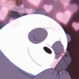 🧸 Panda We Bare Bears Панда, Медведь, Милый, Сердце, Телефон, Мультфильм whatsapp sticker