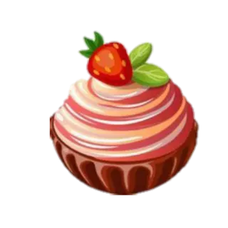 🍓 Cupcake, Fresa, Postre, Dulce, Comida, Pastel telegram sticker