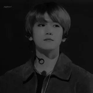 🔗 person, portrait, k-pop, singer, male, monochrome telegram sticker