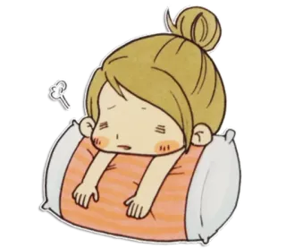 😩 Cartoon, müde, traurig, erschöpft, Mädchen, Frau whatsapp sticker