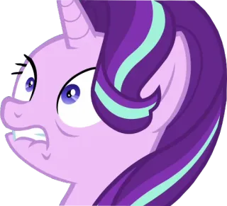 😟 Starlight Glimmer My Little Pony Poni, Dibujos animados, Morado, Unicornio, Starlight Glimmer, Enojado, Divertido telegram sticker