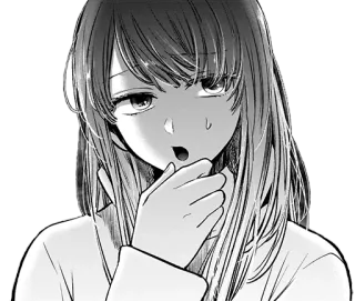 🤔 anime girl, manga, cartoon, portrait, illustration, girl telegram sticker