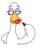 💄 pato, maquillaje, lápiz labial, divertido, dibujos animados whatsapp sticker