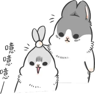 😵 喥喥喥 cartoon, animal, cute, bunny, rabbit, sticker telegram sticker