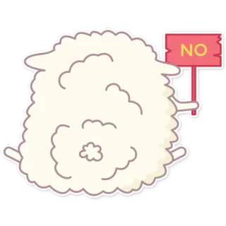 😑 NO soffice, carino, nuvola, cartello, rosso, no telegram sticker