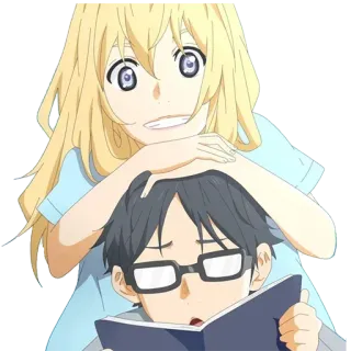 😁 Kaori Miyazono Your Lie in April 애니메이션, 만화, 여자, 남자, 캐릭터, 귀여운, 4월은 너의 거짓말, 미야조노 카오리 telegram sticker