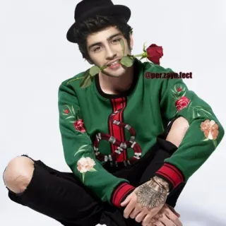 😍 Zayn Malik @per.zayn.fect ゼイン・マリク, バラ, 歌手, 男性, 帽子 telegram sticker