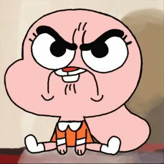 😠 Anais Watterson The Amazing World of Gumball 아나이스, 워터슨, 검볼, 만화, 화난, 토끼 telegram sticker