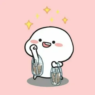 🧁 Bubble Tea, Getränk, Kawaii, Süß, Glitzer telegram sticker