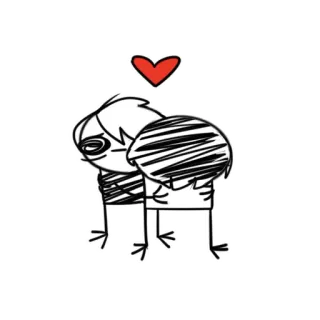 💕 человечек, любовь, сердце, мультфильм, пара, нежность whatsapp sticker
