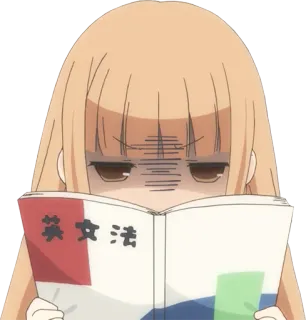 😡 英文法 anime, girl, book, studying, japanese, textbook telegram sticker