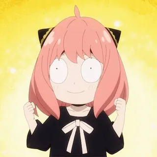 ✊ Anya Forger Spy x Family Anime, Mädchen, pinke Haare, Telepath, süß, Spion telegram sticker