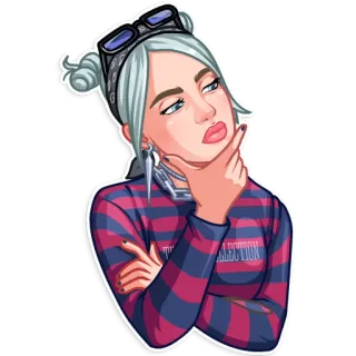 🤔 THE COLLECTION kobieta, okulary przeciwsłoneczne, myśląca, moda, styl telegram sticker